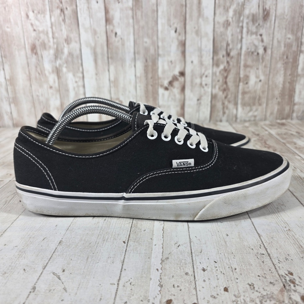 Vans Authentic Black White Canvas Low Top Skater Shoes Mens 11 751505